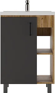 Тумба-умывальник напольная Домино Craft 60 графит/дуб вотан DCr2201T+4640021060773, 3