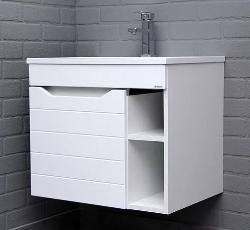 Тумба-умывальник подвесной Айсберг Агата 60 белый DA6701T+4670142930501