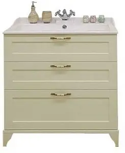 Тумба под умывальник напольная Aquaton Леон 80 H дуб бежевый 1A187801LBPR0, 1