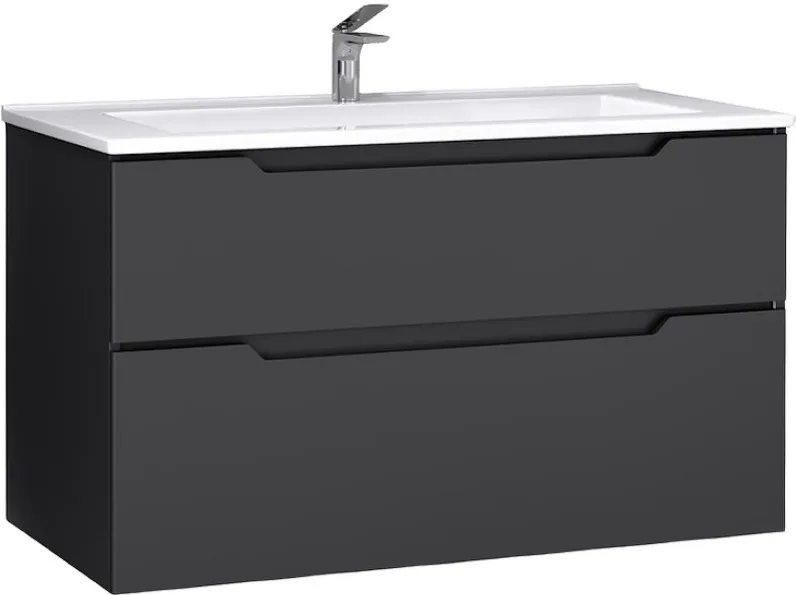 Тумба-умывальник подвесная Jorno Slide 105 антрацит Sli.01.105/P/A+4640021064740 Тумба-умывальник подвесная Jorno Slide 105 антрацит Sli.01.105/P/A+4640021064740, 1