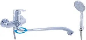 Смеситель для ванны с длинным изливом Rav Slezak Kongo хром K052.5/1 Смеситель для ванны с длинным изливом Rav Slezak Kongo хром K052.5/1, 1