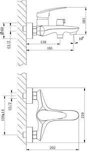 Смеситель для ванны Lemark Linara хром LM0414C Смеситель для ванны Lemark Linara хром LM0414C, 2