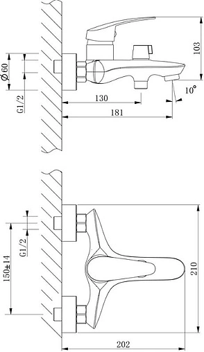 Смеситель для ванны Lemark Linara хром LM0414C