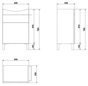Тумба-умывальник Cersanit Smart 55 серый/ясень B-SU-SMA-CA55/Gr+S-UM-CAR55/1-w, 2