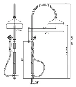 Душевая система без смесителя Cezares Vintage хром VINTAGE-CAE-01-M Душевая система без смесителя Cezares Vintage хром VINTAGE-CAE-01-M, 2
