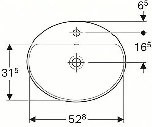 Раковина Geberit VariForm 55 белый 500.720.01.2 Раковина Geberit VariForm 55 белый 500.720.01.2, 2