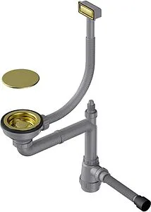 Сифон бутылочный для мойки с переливом Omoikiri WK-1C-LG 4956473 Сифон бутылочный для мойки с переливом Omoikiri WK-1C-LG 4956473, 1