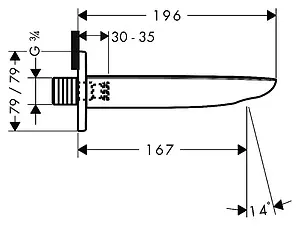 Излив для скрытого монтажа Hansgrohe PuraVida белый/хром 15412400, 2