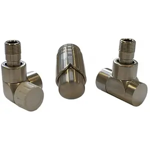 Комплект вентилей терморегулирующих осевых левых ½"н x ½"в сталь Schlosser Lux 603700072 Комплект вентилей терморегулирующих осевых левых ½"н x ½"в сталь Schlosser Lux 603700072, 1