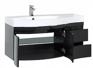 Тумба-умывальник подвесная Aquanet Опера 115 L чёрный 00169612+00169398 Тумба-умывальник подвесная Aquanet Опера 115 L чёрный 00169612+00169398, 5