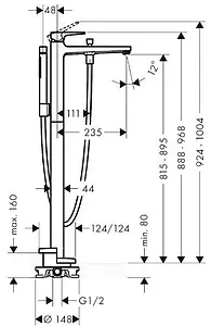 Смеситель для ванны Hansgrohe Metropol шлифованная бронза 32540140 Смеситель для ванны Hansgrohe Metropol шлифованная бронза 32540140, 2