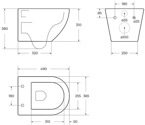 Унитаз подвесной безободковый Cezares Relax Tornado белый CZR-38088-49-TH-TOR/SC