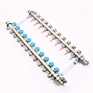 Группа коллекторная с расходомерами 11 отводов 1&quot;н/н x ¾&quot;ек Uni-fitt 455W4311, 2