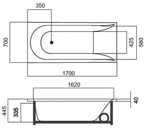 Ванна акриловая Am.Pm Spirit 170x70 W72W-170-070W1D Ванна акриловая Am.Pm Spirit 170x70 W72W-170-070W1D, 2