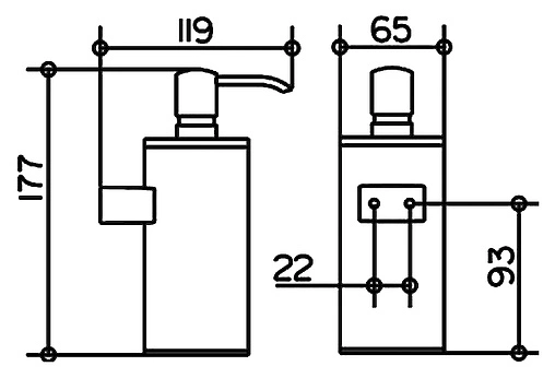Дозатор для жидкого мыла Keuco Plan хром матовый 14953010100