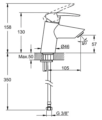 Смеситель для раковины VitrA Dynamic S хром A40950EXP Смеситель для раковины VitrA Dynamic S хром A40950EXP