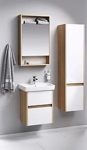 Шкаф-пенал подвесной Aqwella City 35 белый/дуб канадский SIT0535DK Шкаф-пенал подвесной Aqwella City 35 белый/дуб канадский SIT0535DK, 3