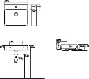 Раковина Kerasan Cento 50 белый 353001*1 Раковина Kerasan Cento 50 белый 353001*1, 2