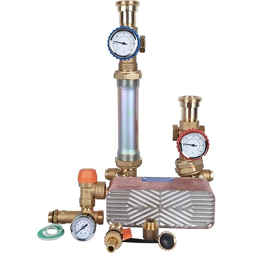 Насосный модуль с теплообменником 28 пластин 1&quot;н х 1&quot;в Stout SDG-0038-282501 без насоса