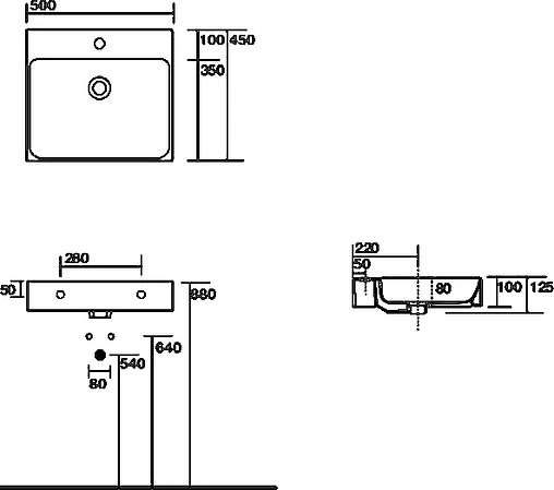 Раковина Kerasan Cento 50 белый 353001*1 Раковина Kerasan Cento 50 белый 353001*1
