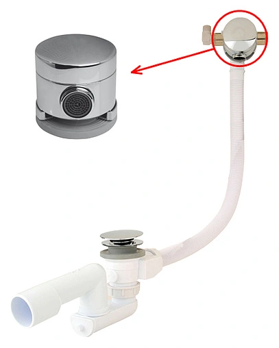 Слив-перелив для ванны с функцией налива Ravak хром X01374