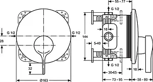 Смеситель для душа скрытого монтажа Ideal Standard Melange хром A4719AA Смеситель для душа скрытого монтажа Ideal Standard Melange хром A4719AA, 2