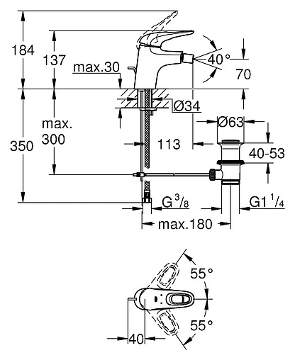 Смеситель для биде Grohe Eurostyle New хром 33565003