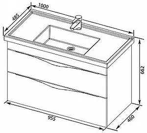 Тумба-умывальник Aquanet Эвора 100 белый 00185195+00182325 Тумба-умывальник Aquanet Эвора 100 белый 00185195+00182325, 2