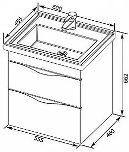 Тумба-умывальник Aquanet Эвора 60 белый 00184306+00182322 Тумба-умывальник Aquanet Эвора 60 белый 00184306+00182322, 2
