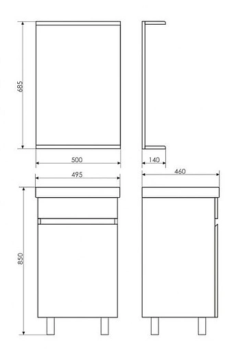 Зеркало Comforty К-50 белый 00003120319CF