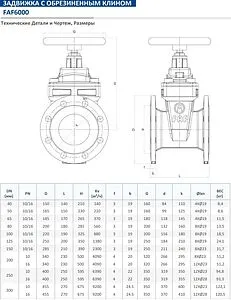 Задвижка с обрезиненным клином фланцевая Ду250 Ру16 FAF Valve 6000250 Задвижка с обрезиненным клином фланцевая Ду250 Ру16 FAF Valve 6000250, 2