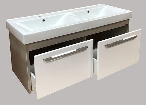 Тумба-умывальник подвесная Comforty Твикс 120 белый/сосна лоредо 00003126704CF