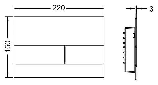 Клавиша смыва для унитаза TECEsquare II 9240833 черный матовый