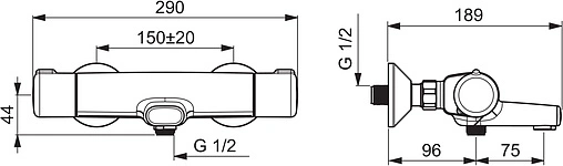 Термостат для ванны Oras Nova хром 7462X Термостат для ванны Oras Nova хром 7462X