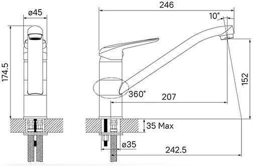 Смеситель для кухни IDDIS Male хром MALSB00i05