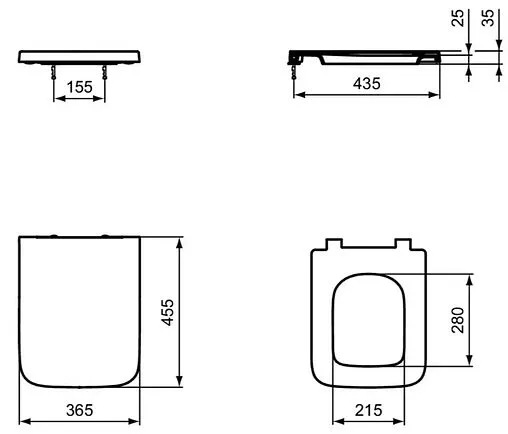 Крышка-сиденье для унитаза Ideal Standard Blend Cube белый T392701 Крышка-сиденье для унитаза Ideal Standard Blend Cube белый T392701