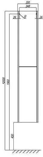 Шкаф-пенал подвесной Aquaton Йорк 30 белый/ясень фабрик 1A171203YOAV0