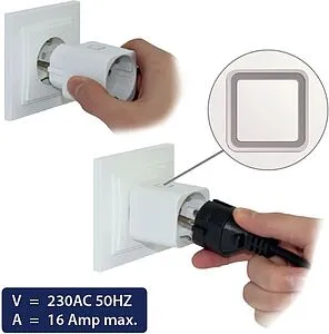 Беспроводное исполнительное устройство в форме вилка/розетка - «УМНАЯ РОЗЕТКА» для терморегуляторов серии Salus Standard SPE868 Беспроводное исполнительное устройство в форме вилка/розетка - «УМНАЯ РОЗЕТКА» для терморегуляторов серии Salus Standard SPE868, 3