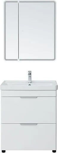 Тумба-умывальник напольная Aquanet Ирис new 70 белый глянец 00310153+