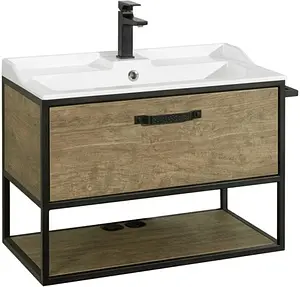 Тумба-умывальник подвесная Aquaton Лофт Фабрик 80 дуб кантри 1A2424K0LTDY0, 1