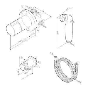 Гигиенический душ со смесителем Am.Pm X-Joy чёрный матовый F40P85A22, 2