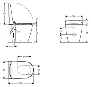 Умный унитаз-биде приставной Geberit AquaClean Sela белый 146.175.11.1 Умный унитаз-биде приставной Geberit AquaClean Sela белый 146.175.11.1, 2