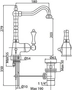 Смеситель для раковины Cezares Margot золото MARGOT-LSM2-03/24-M, 2