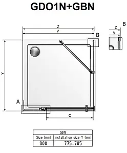 Боковая стенка 800мм прозрачное стекло Roltechnik Elegant Neo Line GBN/800 189-8000000-00-02, 2