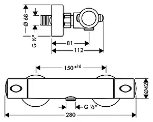 Термостат для душа Hansgrohe Ecostat 1001 SL хром 13261000 Термостат для душа Hansgrohe Ecostat 1001 SL хром 13261000, 2