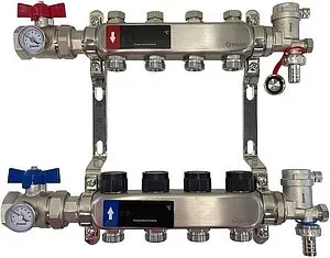 Группа коллекторная без расходомеров 9 отводов 1"в/в x ¾"ек WAAG WG.588.0609.F Группа коллекторная без расходомеров 9 отводов 1"в/в x ¾"ек WAAG WG.588.0609.F, 1