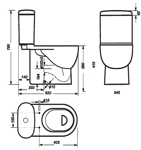 Унитаз-компакт Sanita Luxe Art Flora белый (рисунок) ARTSLCC10040622