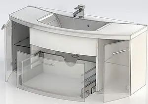 Тумба-умывальник подвесная Aquanet Тренто 120 белый 00156500+00152905, 4