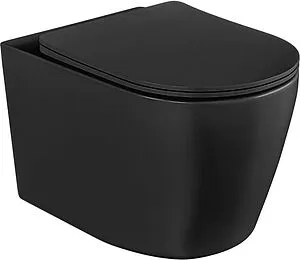 Унитаз подвесной безободковый Hansmann keramik Round Black черный матовый УНИ0022, 1