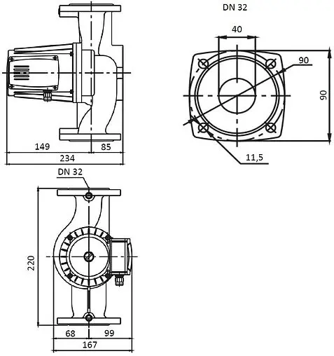 Насос циркуляционный Shinhoo BASIC 32-12F 71221002